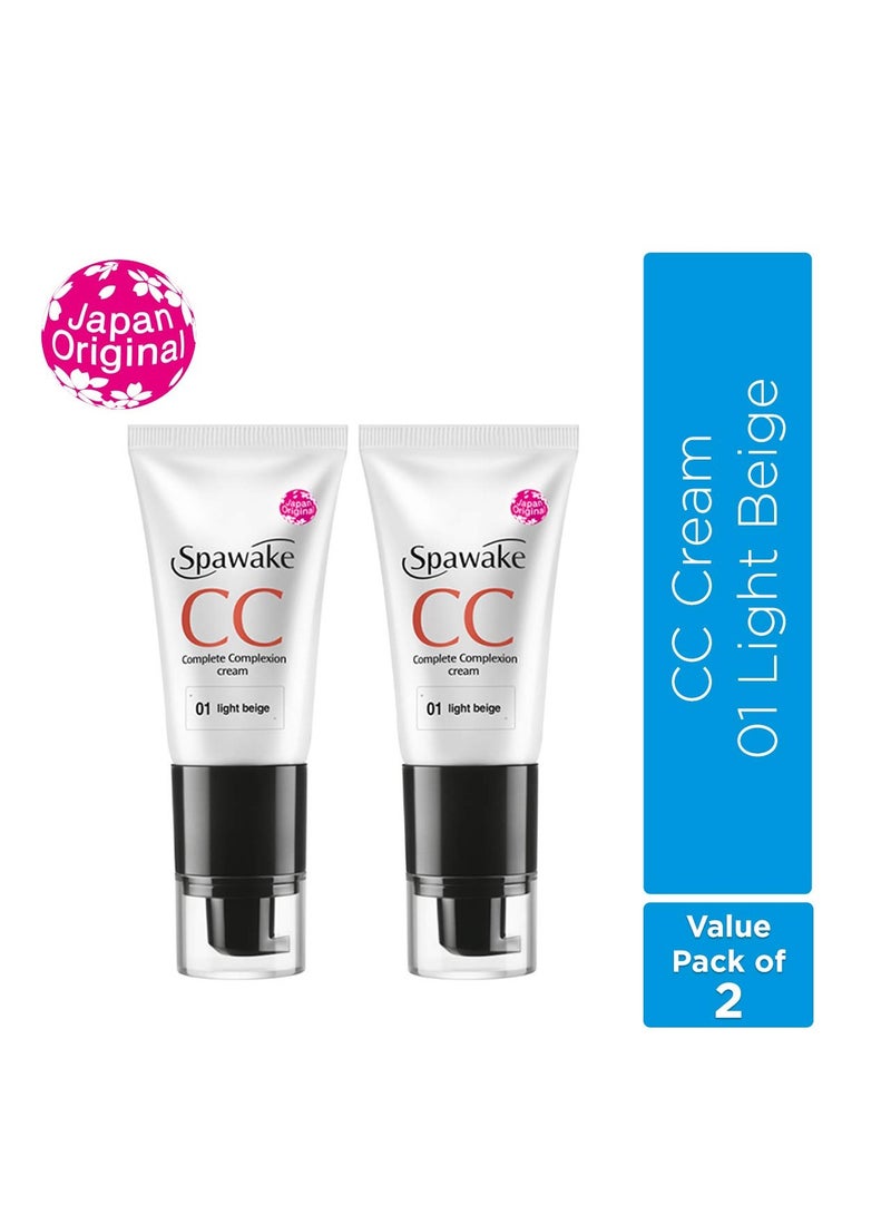 Spawake CC Cream 01 Light Beige with SPF All Skin Types 30g Pack of 2 - Image 2