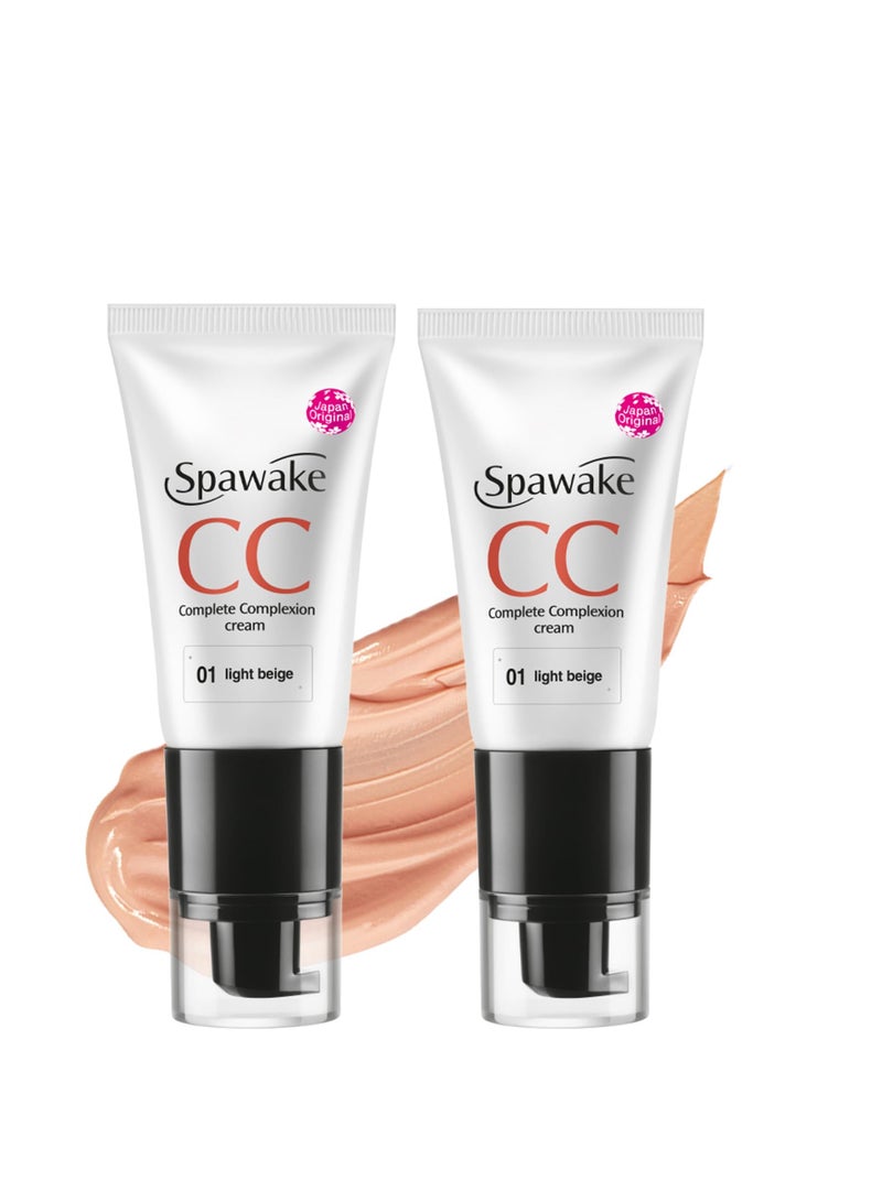 Spawake CC Cream 01 Light Beige with SPF All Skin Types 30g Pack of 2 - Image 1