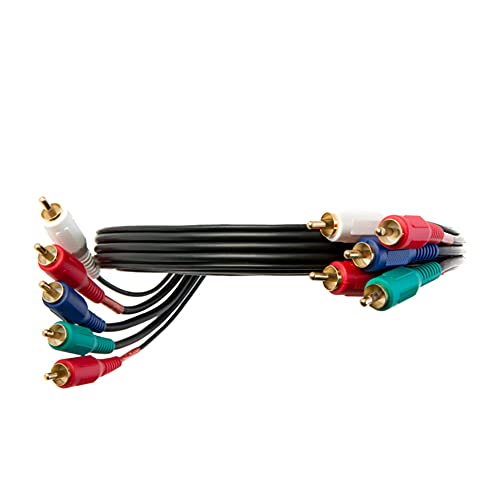 WireZee 5RCA Male Component Video/Audio Cable, Gold Plated 3ft, 6ft, 12ft, 25ft, 50ft (6FT) - Image 2