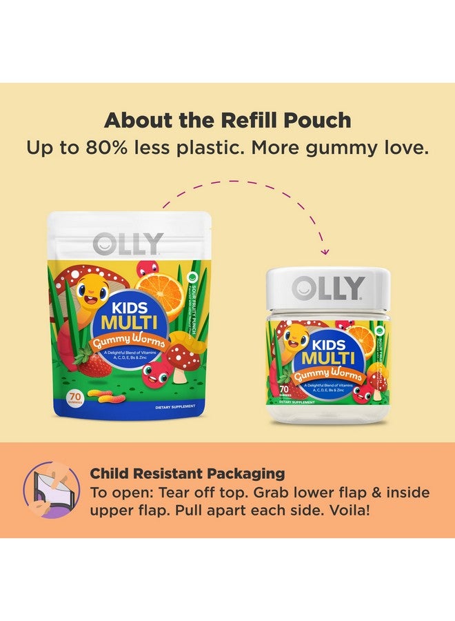 OLLY Kids Multivitamin Gummy Worms, Overall Health and Immune Support, Vitamins and Minerals A, C, D, E, Bs and Zinc, Chewable Supplement, Sour Fruit Punch, 45 Day Supply - 70 Count - Image 5