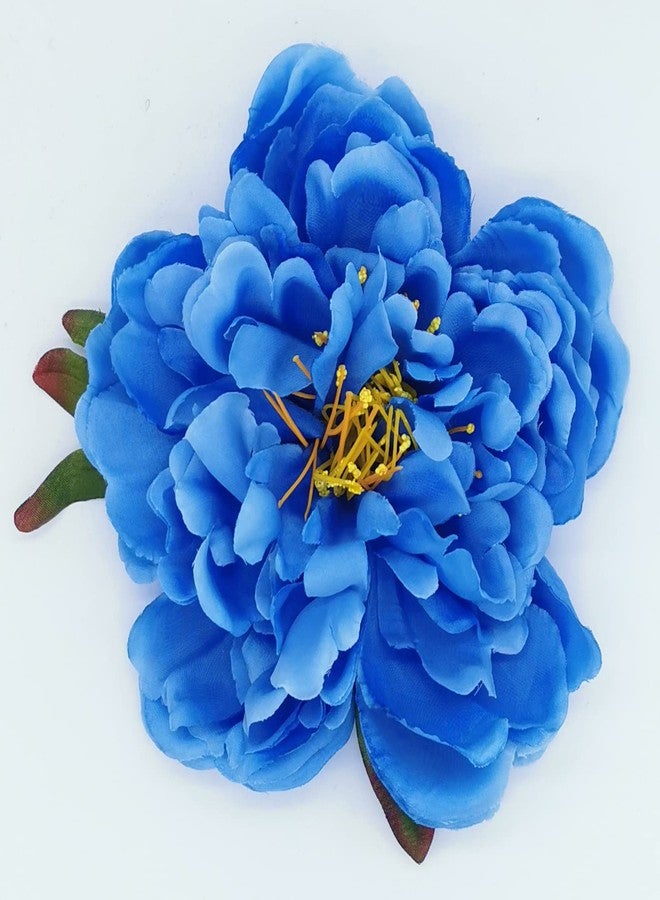 Kriccio Peony Flower Hair Clip Hanfu Hairpin Bridesmaid Pin up Flower Brooch Party Wedding Decor (one size, blue) - Image 3