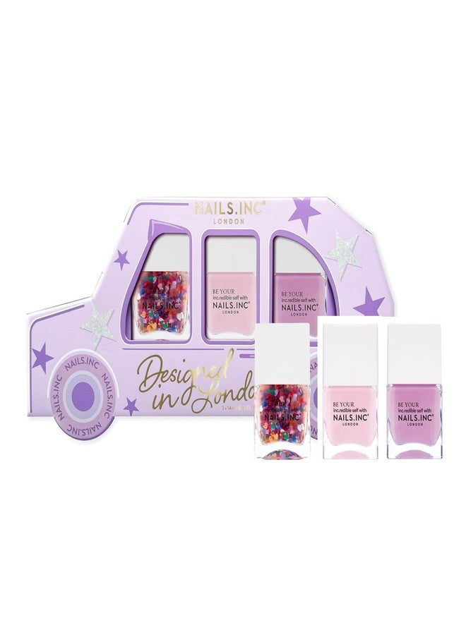 Nails Inc Mani Calling Taxi Nail Polish Set, Limited Edition, Mothers Day Gift, Women & Girls Gifting, Quick Dry, Air Dry, High Shine, Long Lasting, Ultra Glossy, Manicure Set, Trendy 3 Piece Gift Set - Image 1