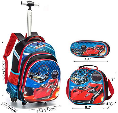 Meetbelify 3Pcs Rolling Backpack for Boys,School Backpack with Wheels for Boys - Image 2