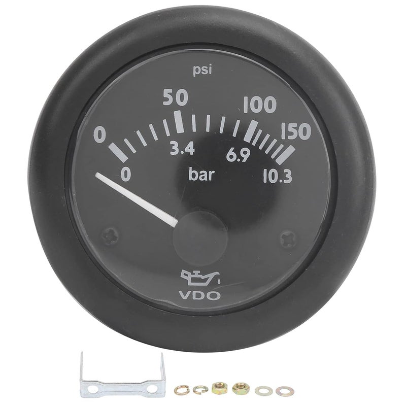 Oil Pressure Gauge 52mm 0-150psi for Engine, Generator, Plastic Housing, Pointer and Digital Display -, Easy Installation, Suitable for Machinery and (DC12V) - Image 1