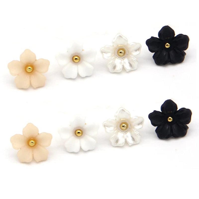 vingol 20 Pcs Flower Plastic Decorative Buttons Shirt Buttons Sewing Handmade Accessories (Black, 13mm) - Image 3