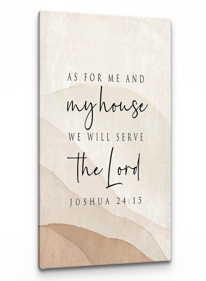 PHAMTE As For Me And My House We Will Serve The Lord Wall Art, Modern Christian Bible Verse Joshua 24:15 Print Framed Canvas Painting Artwork For Home Bedroom Living Room Office Decor(11x14 Inch) - Image 1