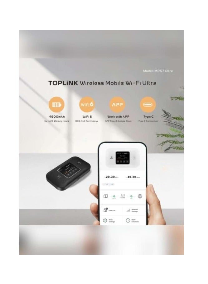 TOPLINK MR57 Ultra 4G Pocket Mobile Wi-Fi Router With 4600mAh Battery  LTE Cat4  Connects Up 12 Users 300Mbps Wireless(White) - Image 3
