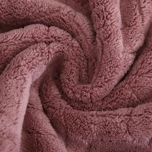 MAXOSHINE Microfiber Towels for Bath Large Size-Super Soft Coral Fleece Bathing Towel with Hook Quick Dry Super Absorbent-Bath Towel for Men and Women-70x140 cm 350 GSM (Grey/Pink, Pack of 2) - Image 3