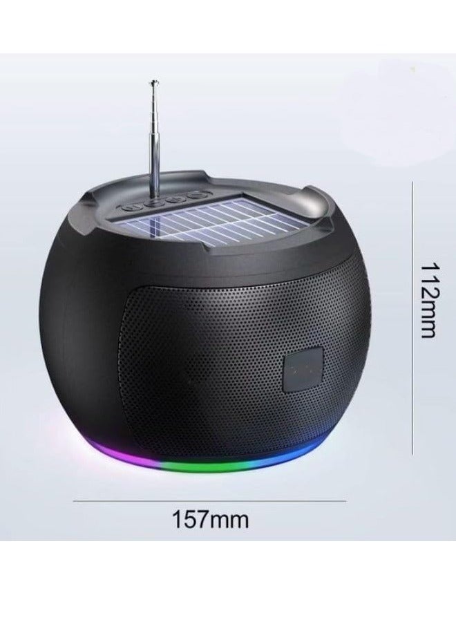 Portable Bluetooth Loud Speaker with Solar LED Light – Model HR-216S, USB, TF & AUX Support, 1200mAh Battery - Image 4