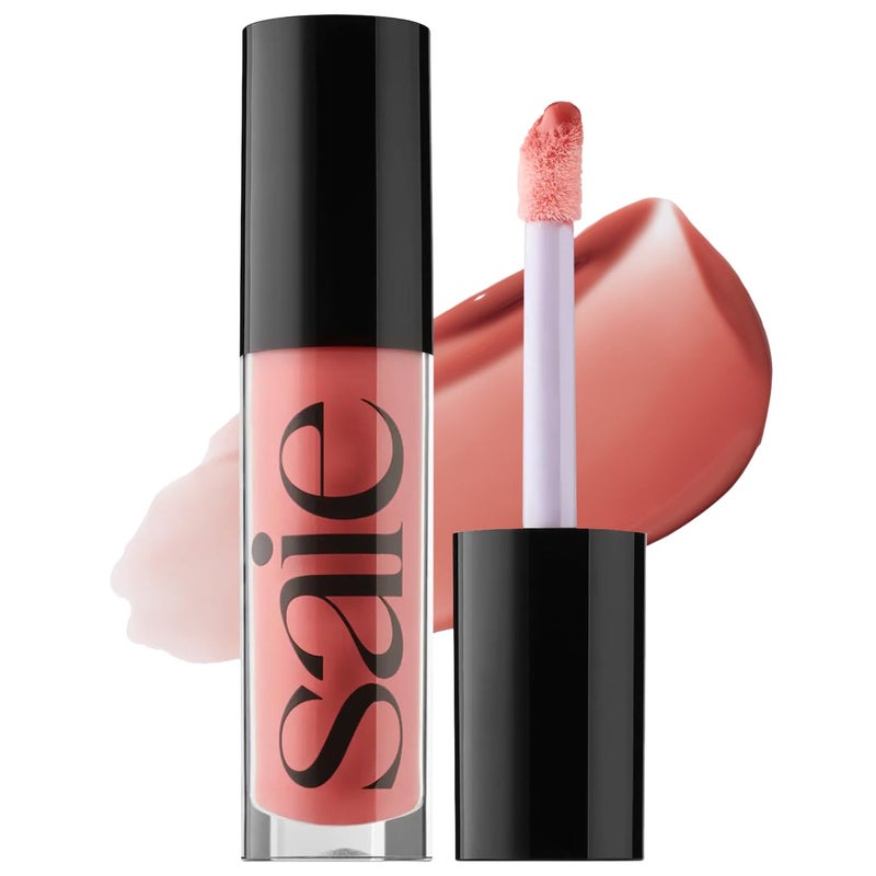 Saie Glossybounce - Hydrating Lip Gloss and Tinted Lip Oil Hybrid with Hyaluronic Acid & Jojoba Oil for Non-Sticky, Ultra-Shiny, Plump & Soft Lips - Everyday Makeup Essential - Bounce (.17 oz) - Image 1