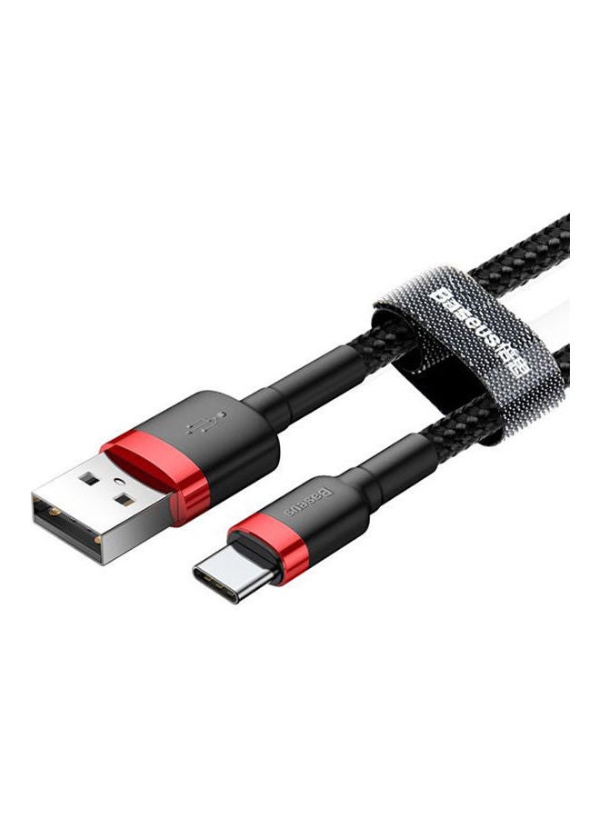 بيسوس كابل كافيول Type C USB بتيار 3 أمبير وطول متر واحد أحمر- أسود - Image 1