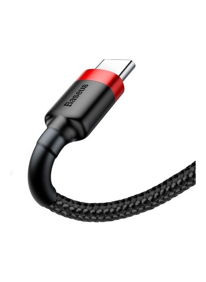 بيسوس كابل كافيول Type C USB بتيار 3 أمبير وطول متر واحد أحمر- أسود - Image 4