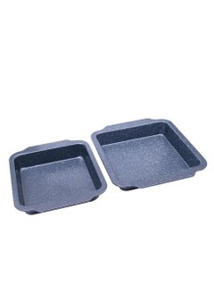 ALMUFARREJ Two square granite cake molds of different sizes 30 * 26.8 & 26.7 * 23.3 cm  - Image 1