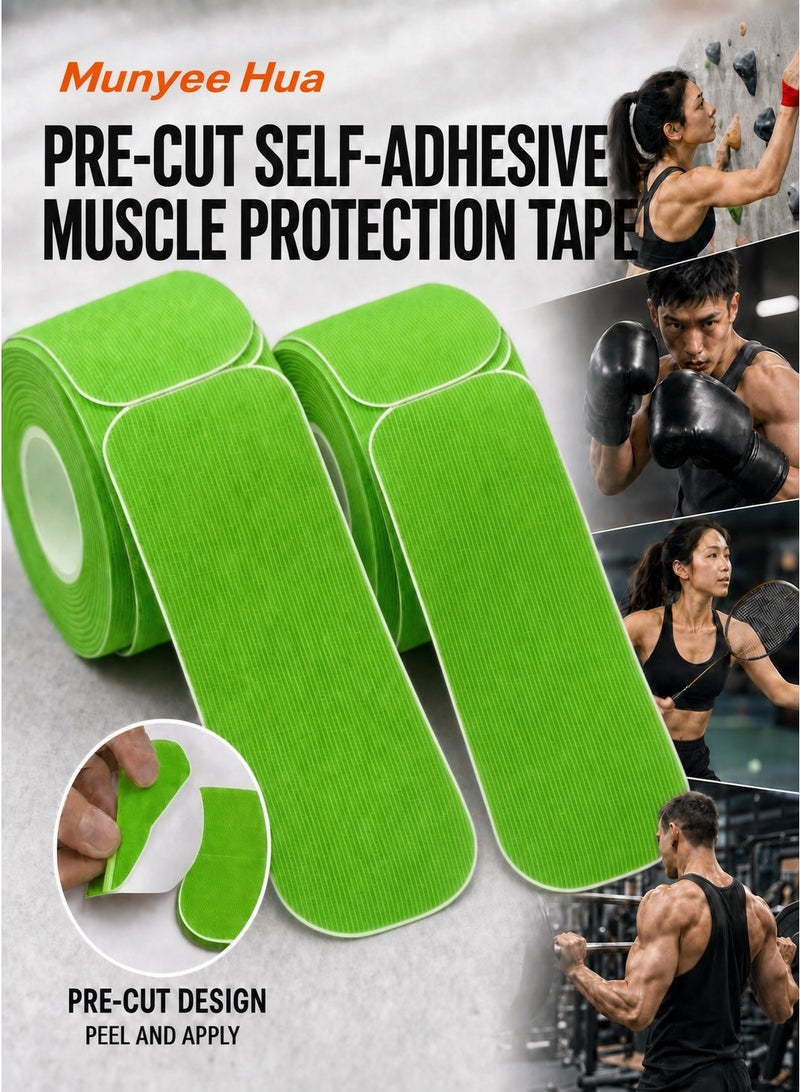 Munyee Hua Precut Finger Tape, 2 Rolls Self-Adhesive Kinesiology Tape, 134 Pre-Cut Strips 3 x 7.5 cm, Breathable Elastic Finger and Palm Protection Tape for Finger Joint Support, Padel, Climbing, Golf, Gym and Sports - Image 1