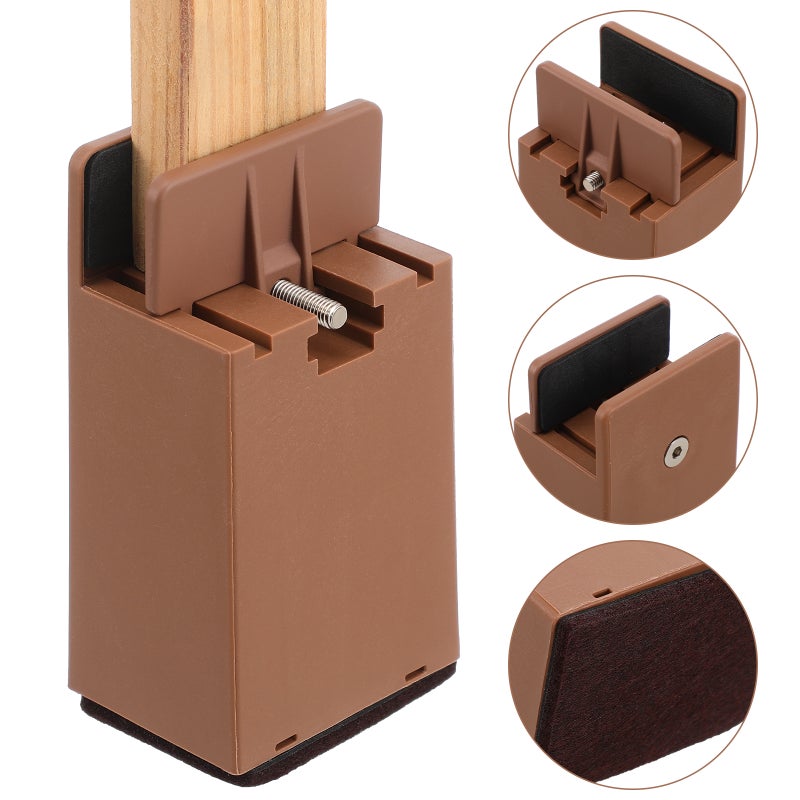 4 Pcs Bed Risers Adjustable Chair Leg Extenders For Height Heavy Duty Furniture Risers For Bed Desk Sofa Table Chair Leg - Image 3