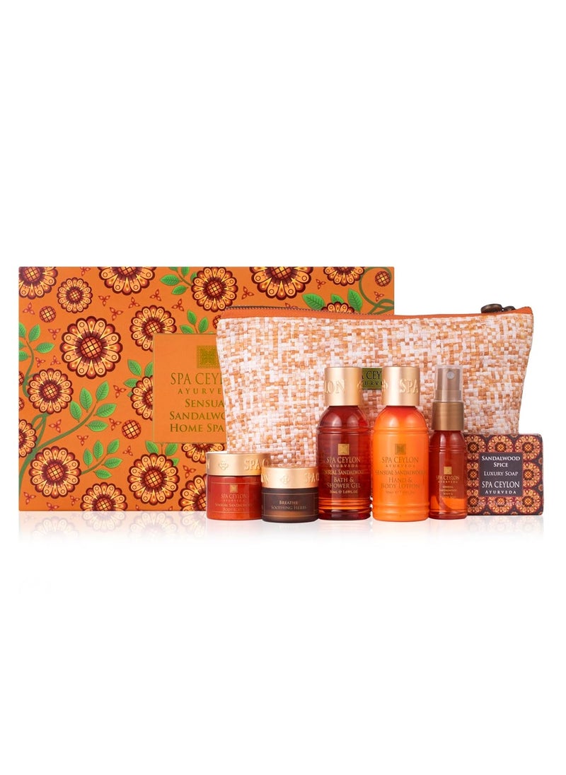 spa ceylon SPA CEYLON Sensual Sandalwood Home Spa Set  Body Care Set  Mini Travel Bag  Organic SelfCare Set  Vegan  Valentine gifting 