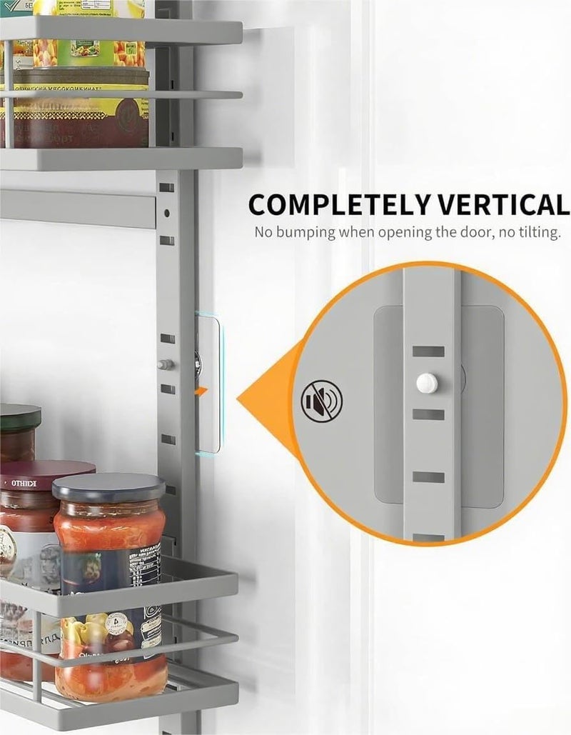 Moforoco Grey 9-Tier Over The Door Pantry Organizer, Pantry Organization and Storage, Black Hanging Basket Wall Spice Rack Seasoning Shelves - Image 5