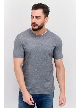 Men Crew Neck Short Sleeve Solid T Shirt, Navy