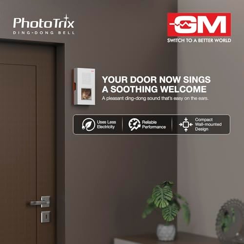 GM 4006 Ding Dong Door Bell for Home | Wired Electric Door Chime | Stylish White Wall Mount Bell | Loud Twin-Tone Sound | Easy Installation | 240V AC | Durable Build - Image 2