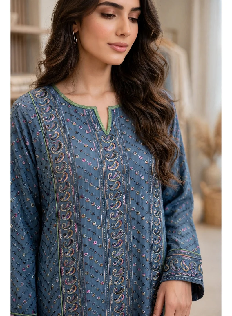 اكسا جلابية الخيوط الملكية IK209 Grey