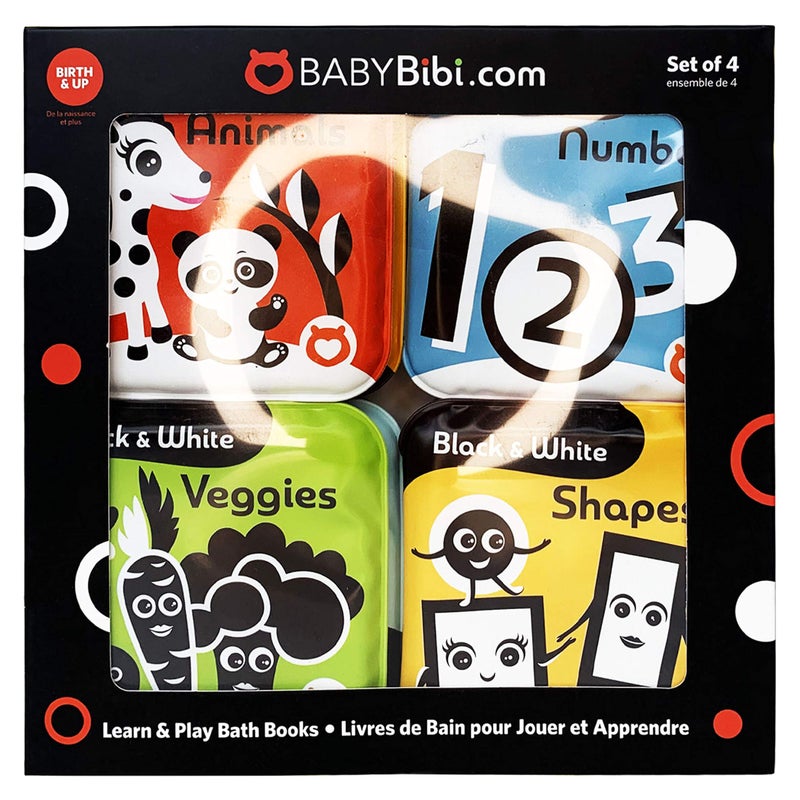 BabyBibi Floating Baby Bath Books - High Contrast Black and White Waterproof Bath Books for Babies 3+ Months - Image 2
