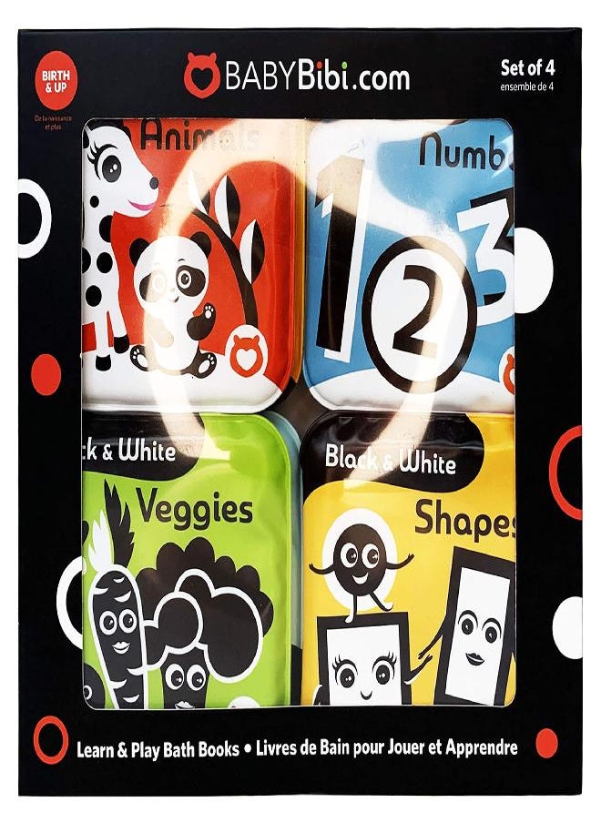 BabyBibi - Floating Baby Bath Books - High Contrast Black and White Waterproof Bath Books for Babies 3+ Months - Image 1