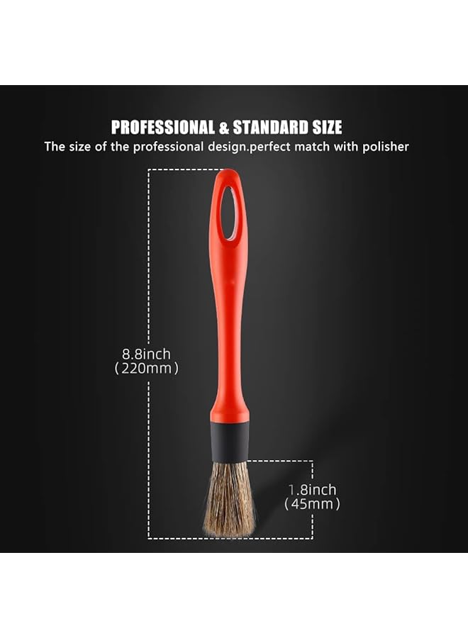 Excefore Car Detailing Brush Set, 5 Pack Soft Hair Auto Detail Brush Kit No Scratch For Automotive Elegant Surface Interior Exterior Dashboard Emblems Panels Engine Bay Wheels Air Vent Seat Leather - Image 3