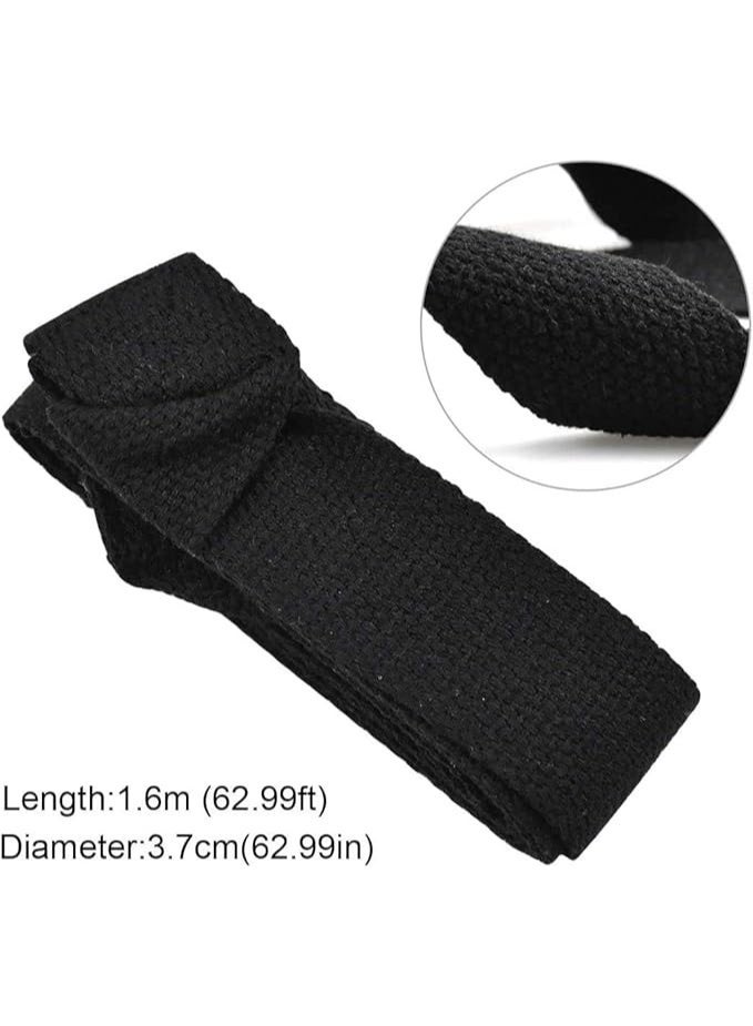 ChicAbode Yoga Mat Strap, Sling Adjustable Carrying Strap, Black Yoga Mat Carrier Harness, Non Slip Cotton Yoga Belt, Portable Shoulder Belt, Fitness Stretching Strap Belt, for All Mat Sizes (Without Yoga Mat) - Image 2