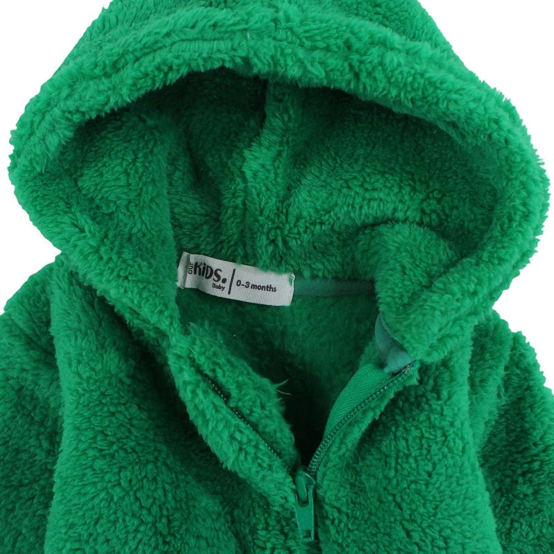 اوركيدز بذلة بلا قدمين مبطنّة برأس لأطفال للاطفال – أخضر بتصميم دبدوب - Image 3