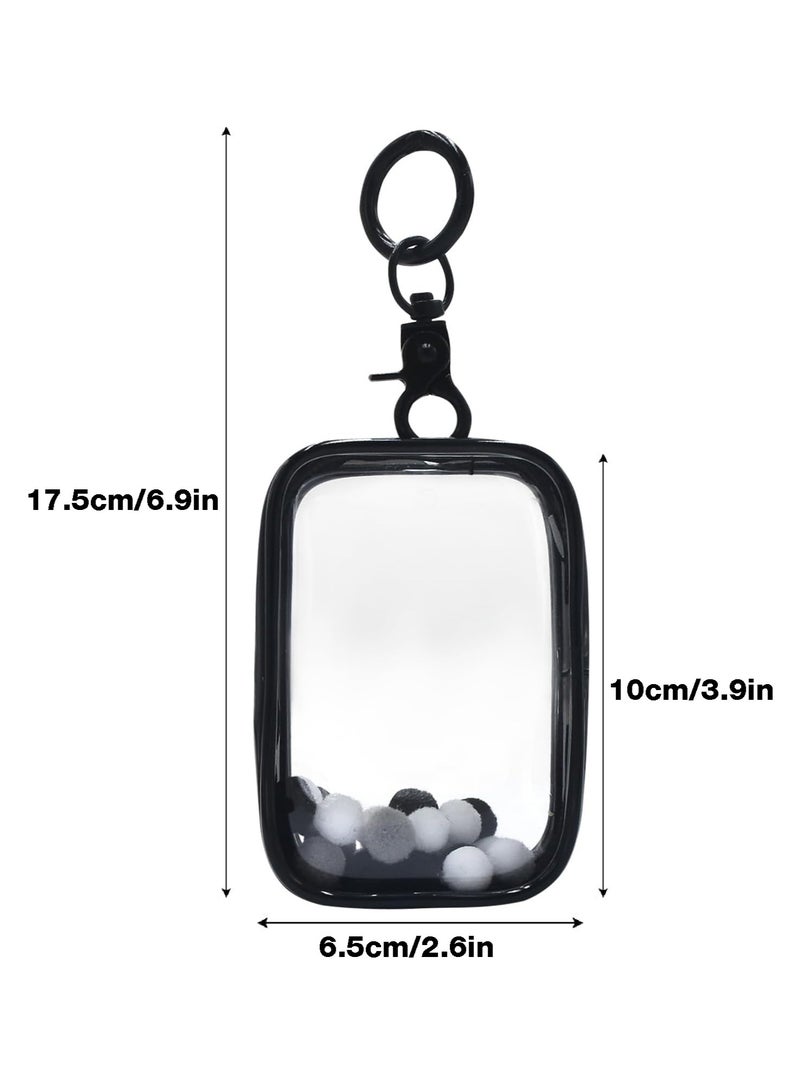 AVACraft Clear Figure Display Bag with Keychain, Portable Small Doll Storage Bag Hanging Blind Box Organizer Zipper Closure, Dustproof Collectibles Display Case for Showing Off Blind Boxes, Mini Figures,Black - Image 2