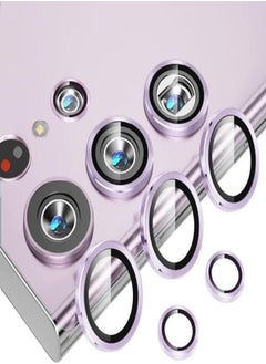 Camera Lens Protector for Samsung Galaxy S24 Ultra, S23 Ultra Plus, 9H Tempered Glass & Ultra-Thin Aluminum Alloy Individual Lens Screen Protective Cover for Samsung S24 Ultra (S23 Ultra purple)