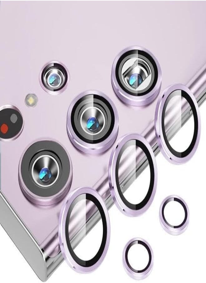 Generic - Camera Lens Protector for Samsung Galaxy S24 Ultra, S23 Ultra Plus, 9H Tempered Glass & Ultra-Thin Aluminum Alloy Individual Lens Screen Protective Cover for Samsung S24 Ultra (S23 Ultra purple) - Image 1