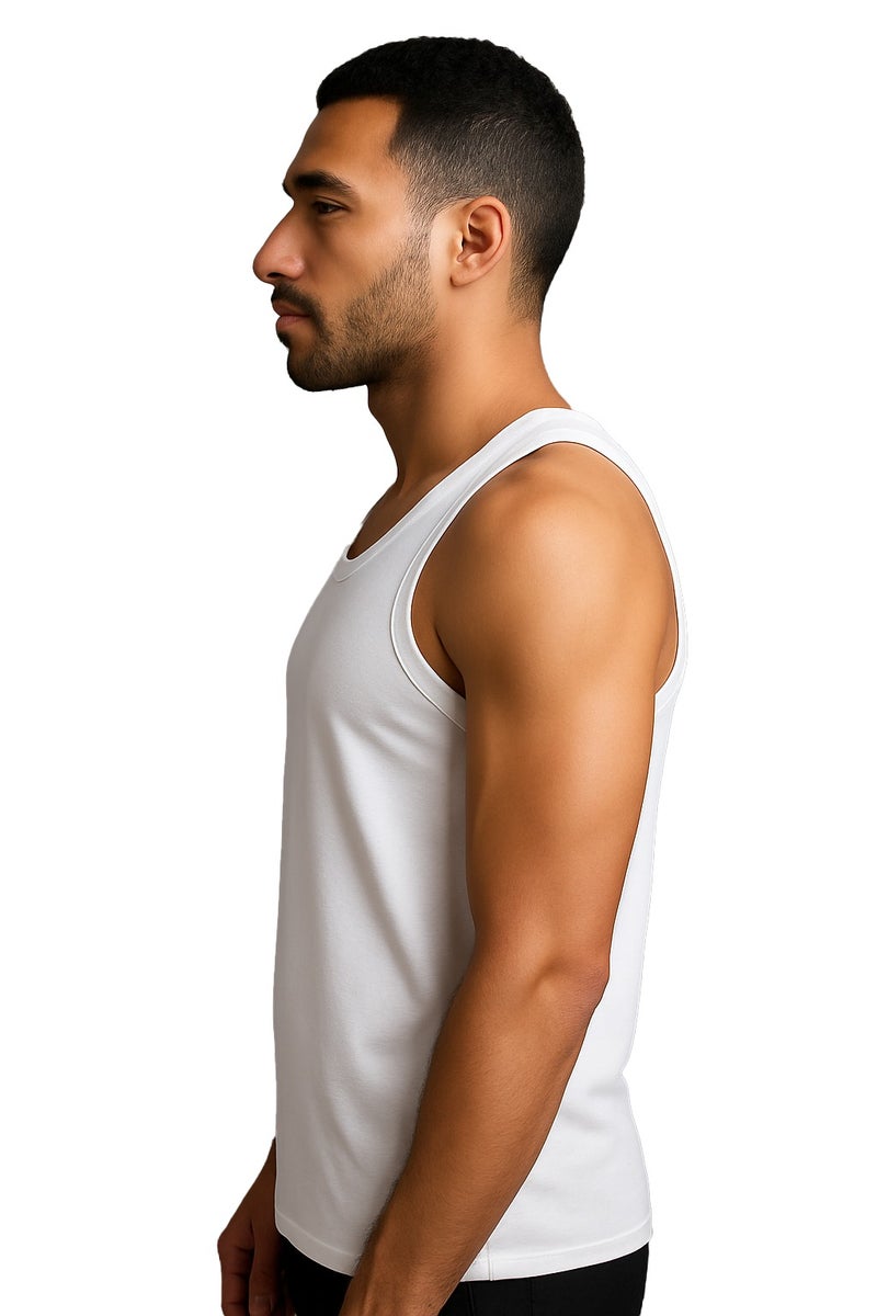 Caesar Men's white cotton undershirt - Image 3