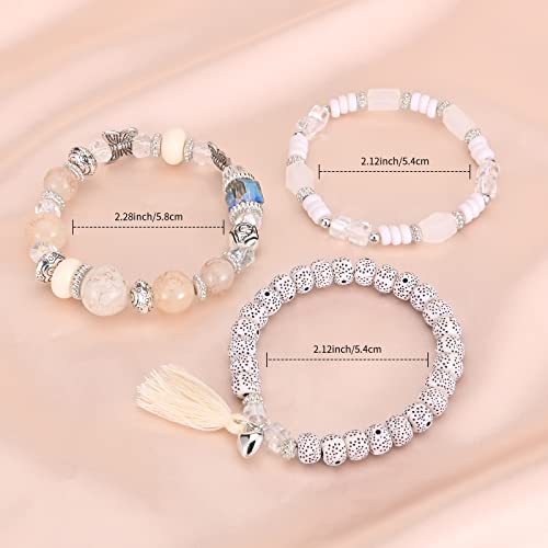 VONRU Bohemian Bracelet Sets for Women - 6 Sets Stackable Stretch Bracelets Multi-color Boho Jewelry for Women Hippie Bracelets Dainty Jewelry Best Friend Gift (Butterfly Stretch Bracelets Set) - Image 4