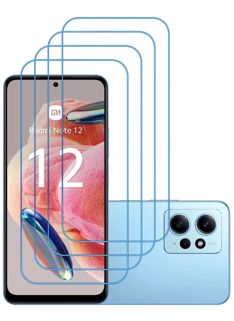 ACLIX 4 Pieces Antistatic ESD Dustproof Premium Quality High Definition Clear Tempered Glass Screen Protector Designed For Xiaomi Redmi Note 12 - Image 1