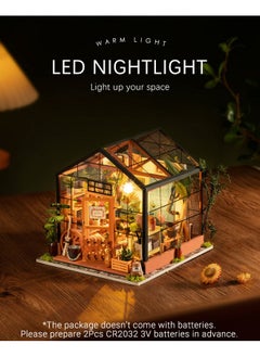 Rolife Rolife DIY Miniature Dollhouse Kit,Green House with Furniture and LED,Wooden Dollhouse Kit,Best Birthday and Valentine's Day Gift for Women and Girls  - Image 4
