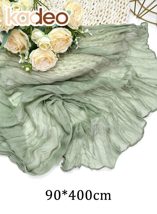 كاديو Cheesecloth Table Runner, Boho Gauze Wedding Cheese Cloth Table Runner, for Party Long Easter Rustic Sheer Table Runners for Baby Bridal Shower Decor 90*400CM - Image 4