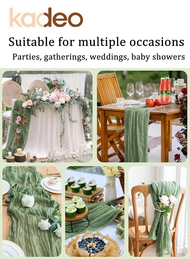 كاديو Cheesecloth Table Runner, Boho Gauze Wedding Cheese Cloth Table Runner, for Party Long Easter Rustic Sheer Table Runners for Baby Bridal Shower Decor 90*400CM - Image 5
