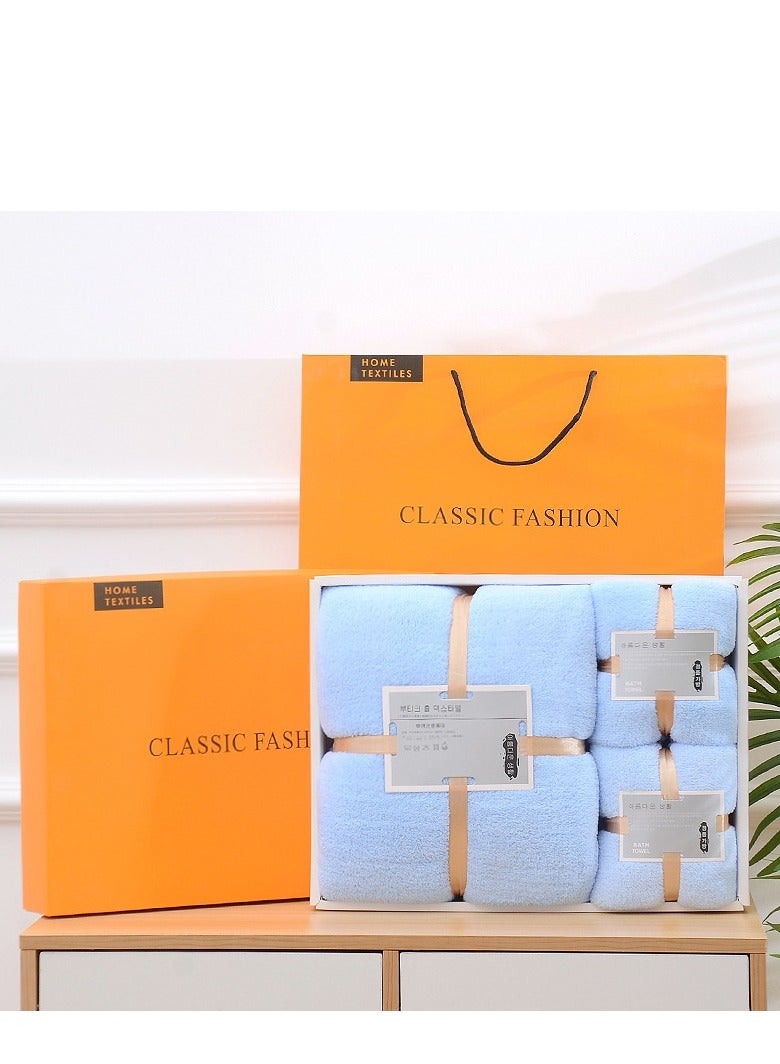 3PCS Coral Fleece Bath Towel Set, Soft Breathable and Skin-friendly Material, Super Absorbent Quick Dry Towels for Bathroom Hotel Spa Center
