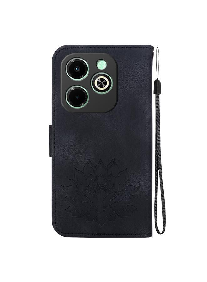 Zaboon Case For Infinix Hot 40i Lotus Embossed Leather Phone Case - Image 3