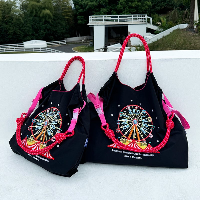 New Japanese Ball Chain Embroidered Ferris Wheel Shopping Bag Fashion All-Match Commuter Fashion Shoulder Bag - Image 2