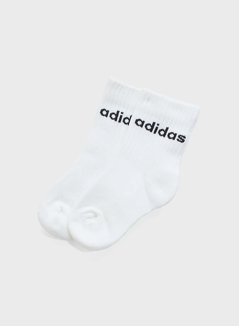 Adidas Kids 3 Pack Linear Crew Socks