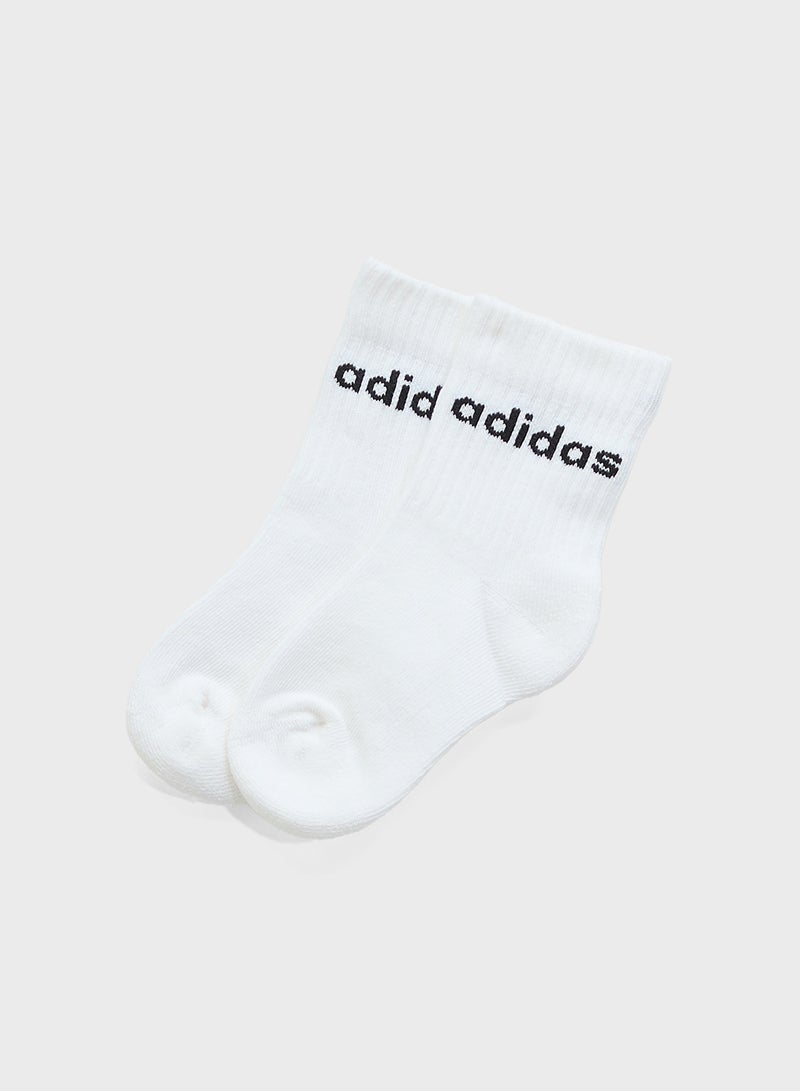 Adidas Kids 3 Pack Linear Crew Socks  - Image 4