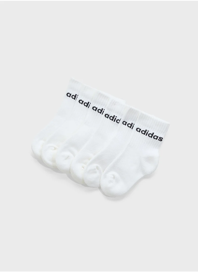 اديداس Kids 3 Pack Linear Crew Socks