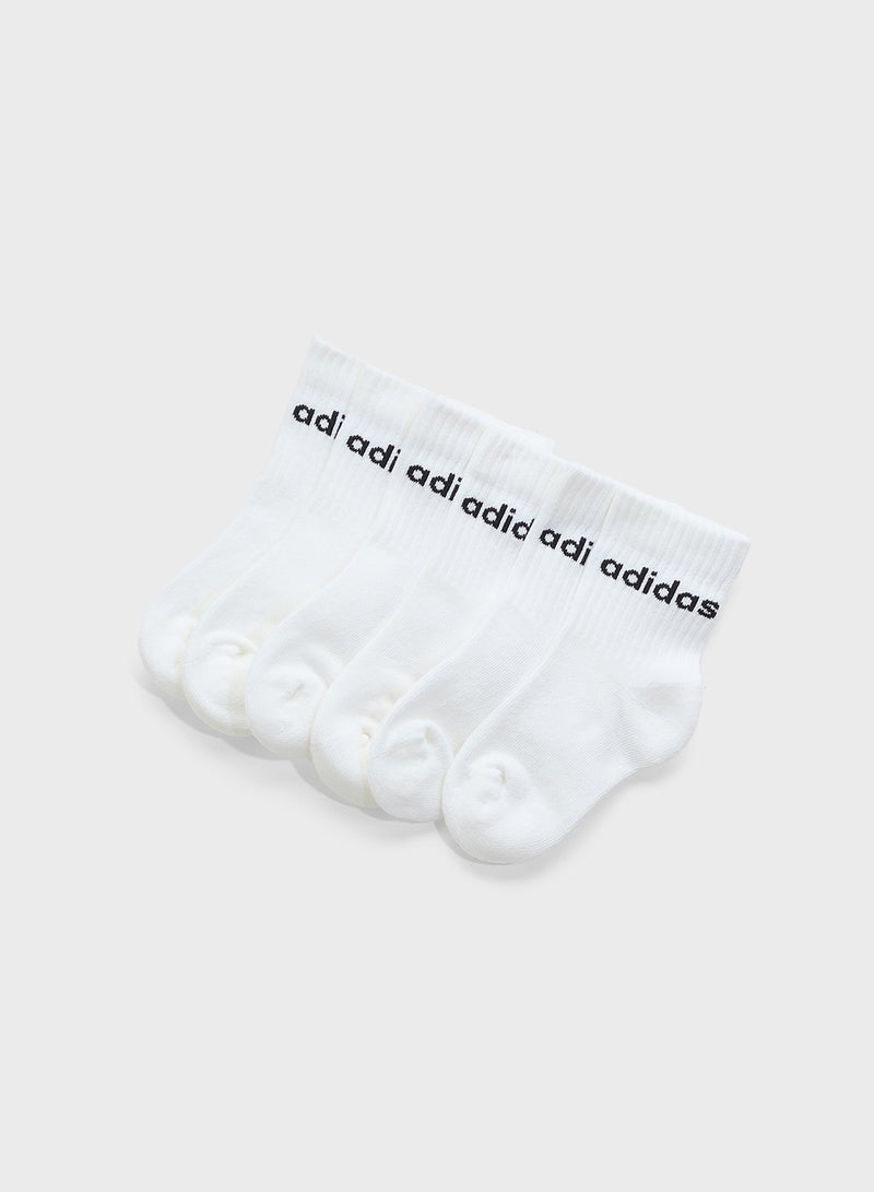 Adidas Kids 3 Pack Linear Crew Socks  - Image 1