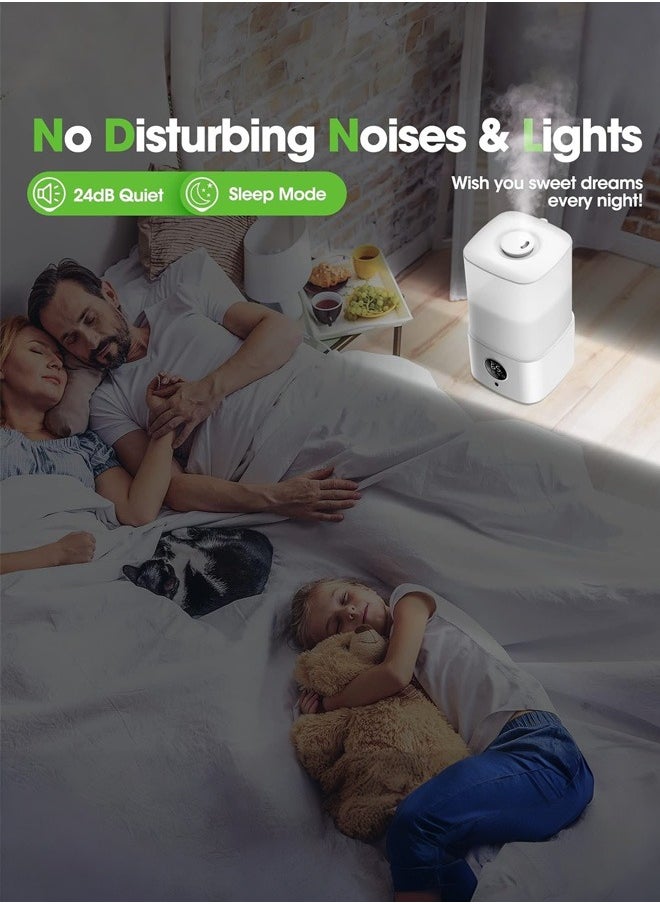 Joshberg - 2.5L Humidifiers for Bedroom with Night Light, Air Humidifier,Cool Mist Humidifier for Home, Office & Plant, Auto-Off, Up to 38H for 20 ㎡, Quiet Operation with 360° Rotation Nozzle - Image 1