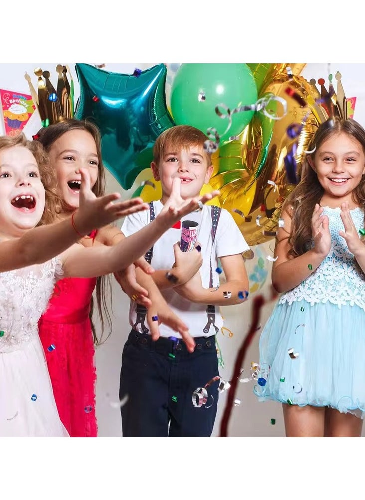 VIO Pack of 4 Party Poppers Birthday Wedding Engagement Decoration Confetti for Graduation Baby Shower New Years Party Celebrations Festive Events Supplies and Favors Colorful Safe Fun Party Accessories  - Image 2