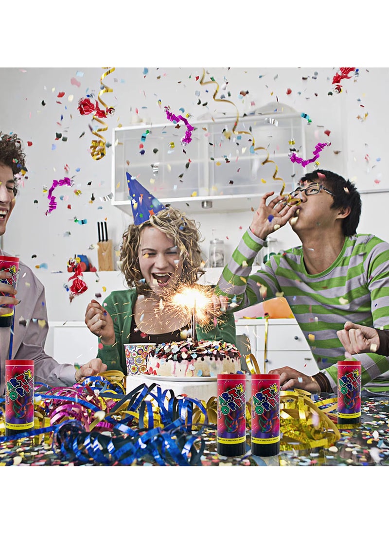 VIO Pack of 4 Party Poppers Birthday Wedding Engagement Decoration Confetti for Graduation Baby Shower New Years Party Celebrations Festive Events Supplies and Favors Colorful Safe Fun Party Accessories  - Image 5