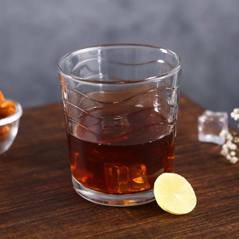 Wonderchef Modena Whiskey Glass Waves 285 ml Set of 6 - Image 3