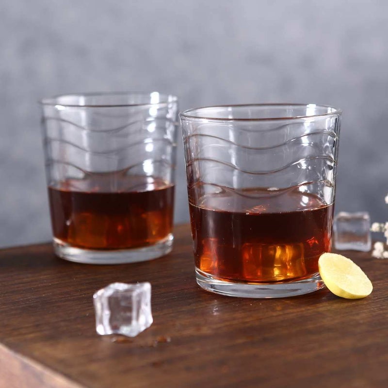 Wonderchef Modena Whiskey Glass Waves 285 ml Set of 6 - Image 2